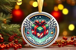 Round Christmas Ornament Sublimation|Clipart Product Image 1