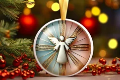 Round Christmas Ornament Sublimation|Clipart Product Image 2