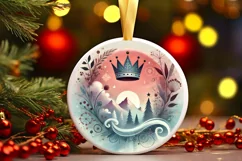 Round Christmas Ornament Sublimation|Clipart Product Image 2