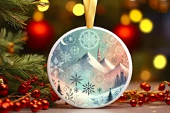 Round Christmas Ornament Sublimation|Clipart Product Image 2