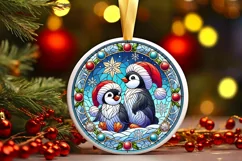 Round Christmas Ornament Sublimation|Clipart Product Image 2