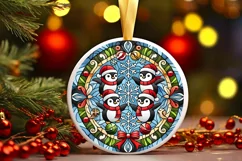Round Christmas Ornament Sublimation|Clipart Product Image 2