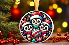 Round Christmas Ornament Sublimation|Clipart Product Image 2