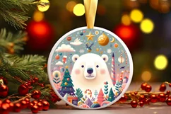 Round Christmas Ornament Sublimation|Clipart Product Image 1