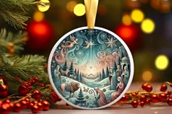 Round Christmas Ornament Sublimation|Clipart Product Image 1