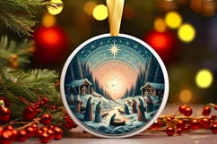 Round Christmas Ornament Sublimation|Clipart Product Image 1