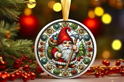 Round Christmas Ornament Sublimation|Clipart Product Image 2