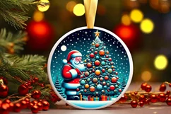 Round Christmas Ornament Sublimation|Clipart Product Image 1