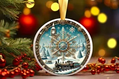 Round Christmas Ornament Sublimation|Clipart Product Image 2