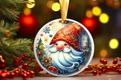 Round Christmas Ornament Sublimation|Clipart Product Image 1