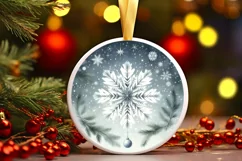 Round Christmas Ornament Sublimation|Clipart Product Image 1