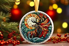 Round Christmas Ornament Sublimation|Clipart Product Image 1