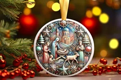 Round Christmas Ornament Sublimation|Clipart Product Image 1