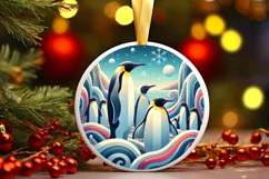 Round Christmas Ornament Sublimation|Clipart Product Image 1