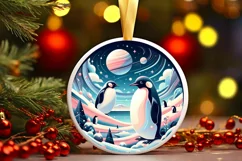 Round Christmas Ornament Sublimation|Clipart Product Image 1