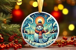 Round Christmas Ornament Sublimation|Clipart Product Image 2