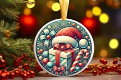 Round Christmas Ornament Sublimation|Clipart Product Image 2