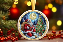 Round Christmas Ornament Sublimation|Clipart Product Image 2