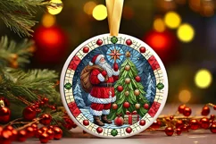 Round Christmas Ornament Sublimation|Clipart Product Image 2