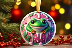 Pastel Marzipan Christmas Frog Round PNG Product Image 3