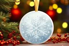 Round Christmas Ornament Sublimation|Clipart Product Image 3
