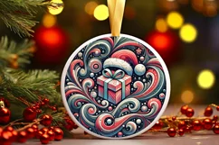 Round Christmas Ornament Sublimation|Clipart Product Image 1