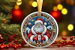 Round Christmas Ornament Sublimation|Clipart Product Image 1