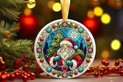 Round Christmas Ornament Sublimation|Clipart Product Image 2