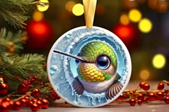 Round Christmas Ornament Sublimation|Clipart Product Image 2