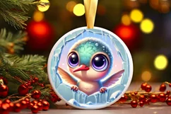 Round Christmas Ornament Sublimation|Clipart Product Image 2