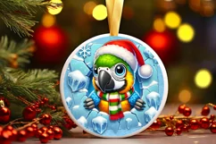 Round Christmas Ornament Sublimation|Clipart Product Image 2