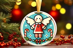 Round Christmas Ornament Sublimation|Clipart Product Image 2