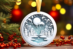 Round Christmass Ornament PNG Product Image 1
