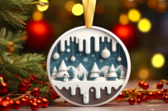 Round Christmass Ornament PNG Product Image 1