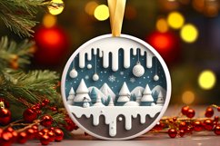 Round Christmas Ornament Sublimation|Clipart Product Image 1