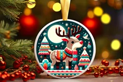 Round Christmas Ornament Sublimation|Clipart Product Image 1