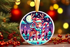 Round Christmas Ornament Sublimation|Clipart Product Image 1