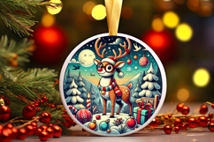 Round Christmass Ornament PNG Product Image 1