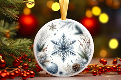 Round Christmass Ornament PNG Product Image 1