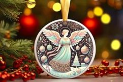 Round Christmas Ornament Sublimation|Clipart Product Image 1