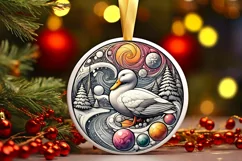 Round Christmas Ornament Sublimation|Clipart Product Image 2