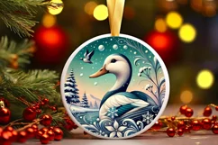 Round Christmas Ornament Sublimation|Clipart Product Image 2
