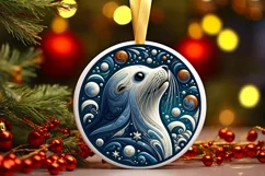 Round Christmas Ornament Sublimation|Clipart Product Image 1