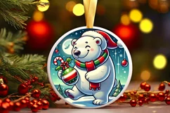 Round Christmas Ornament Sublimation|Clipart Product Image 1