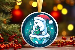 Round Christmas Ornament Sublimation|Clipart Product Image 1