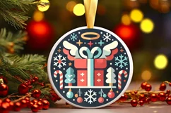 Round Christmas Ornament Sublimation|Clipart Product Image 2