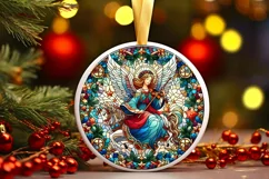 Round Christmas Ornament Sublimation|Clipart Product Image 2