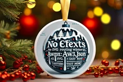 Round Christmas Ornament Sublimation|Clipart Product Image 2