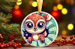 Round Christmas Ornament Sublimation|Clipart Product Image 2