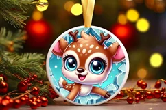 Round Christmas Ornament Sublimation|Clipart Product Image 2